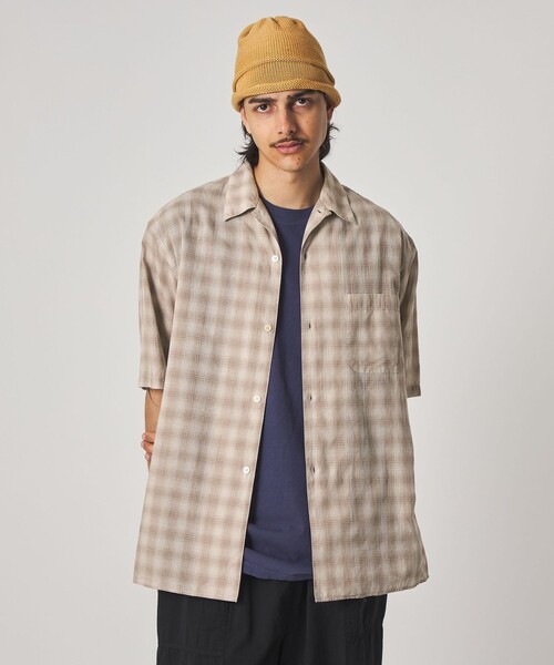 Steven Alan（スティーブンアラン）の「＜Steven Alan＞ コットン/シルク オンブレーチェック オープンカラー シャツ BOX（シャツ/ブラウス・メンズ・ダークブラウン/ベージュ・XL/L/M/S）」の10枚目の写真