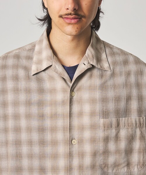 Steven Alan（スティーブンアラン）の「＜Steven Alan＞ コットン/シルク オンブレーチェック オープンカラー シャツ BOX（シャツ/ブラウス・メンズ・ダークブラウン/ベージュ・XL/L/M/S）」の20枚目の写真