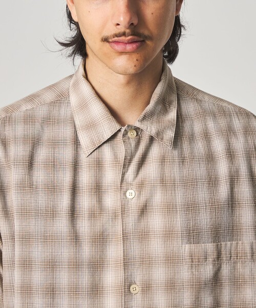 Steven Alan（スティーブンアラン）の「＜Steven Alan＞ コットン/シルク オンブレーチェック オープンカラー シャツ BOX（シャツ/ブラウス・メンズ・ダークブラウン/ベージュ・XL/L/M/S）」の21枚目の写真