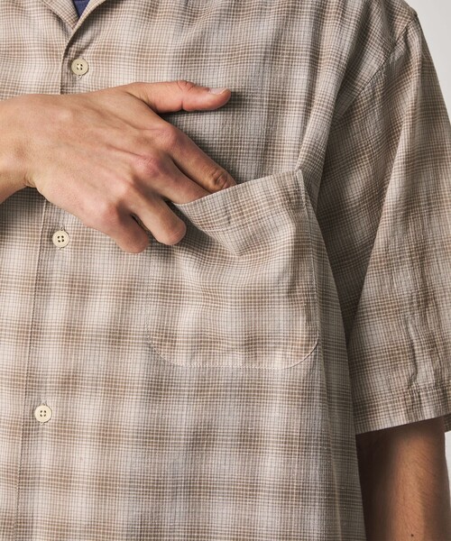 Steven Alan（スティーブンアラン）の「＜Steven Alan＞ コットン/シルク オンブレーチェック オープンカラー シャツ BOX（シャツ/ブラウス・メンズ・ダークブラウン/ベージュ・XL/L/M/S）」の22枚目の写真