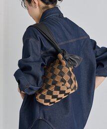 ear PAPILLONNER（イアパピヨネ）の「雑材柄ワンハンドルバッグS（かごバッグ）」