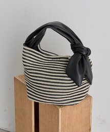 ear PAPILLONNER（イアパピヨネ）の「雑材柄ワンハンドルバッグS（かごバッグ）」