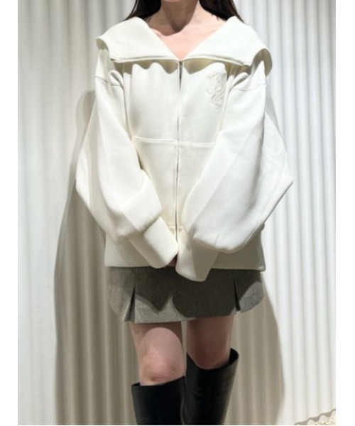 SNIDEL（スナイデル）の「【ベストセラー】ボリュームパーカー（パーカー・レディース・アイボリー/ダークグレー/ピンク・F）」の2枚目の写真