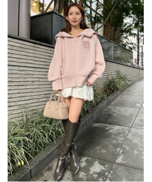 SNIDEL（スナイデル）の「【ベストセラー】ボリュームパーカー（パーカー・レディース・アイボリー/ダークグレー/ピンク・F）」の12枚目の写真