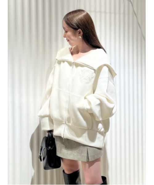 SNIDEL（スナイデル）の「【ベストセラー】ボリュームパーカー（パーカー・レディース・アイボリー/ダークグレー/ピンク・F）」の14枚目の写真