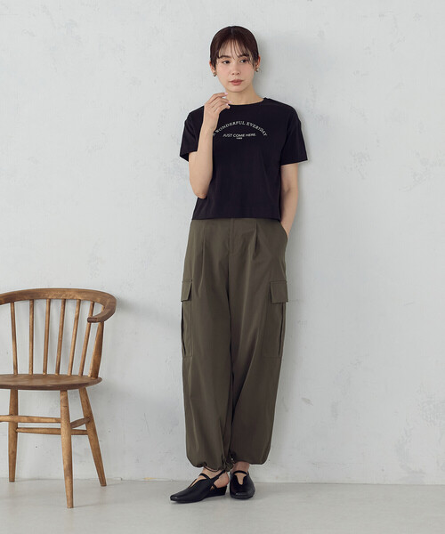 COMME CA ISM（コムサイズム）の「ポリエステルマイクロツイル カーゴパンツ（カーゴパンツ・レディース・カーキ/ブラック・LARGE/MEDIUM）」の7枚目の写真