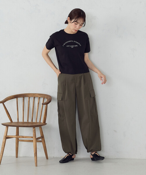COMME CA ISM（コムサイズム）の「ポリエステルマイクロツイル カーゴパンツ（カーゴパンツ・レディース・カーキ/ブラック・LARGE/MEDIUM）」の8枚目の写真