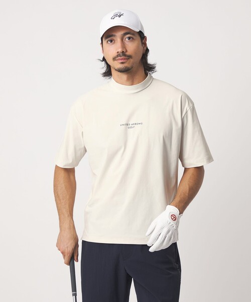 UNITED ARROWS GOLF(ユナイテッドアローズゴルフ)の「メンズ ショートスリーブ モックネック シャツ 接触冷感 UV ストレッチ(Tシャツ/カットソー・メンズ・オフホワイト/ブラック・M/XL/L)」の2枚目の写真