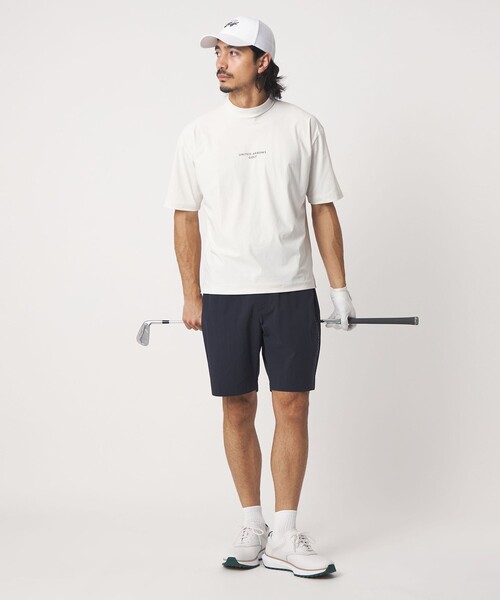 UNITED ARROWS GOLF(ユナイテッドアローズゴルフ)の「メンズ ショートスリーブ モックネック シャツ 接触冷感 UV ストレッチ(Tシャツ/カットソー・メンズ・オフホワイト/ブラック・M/XL/L)」の7枚目の写真
