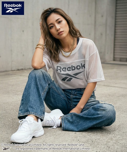 Reebok(リーボック)の「【karlas別注】Reebok リーボック メッシュTシャツ 半袖 ロゴT(Tシャツ/カットソー・レディース・ブラック/グレー/ネイビー・M/L/LL)」の1枚目の写真