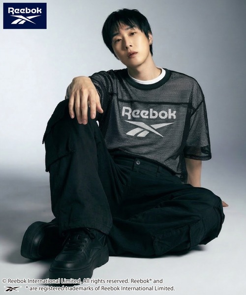 Reebok(リーボック)の「【karlas別注】Reebok リーボック メッシュTシャツ 半袖 ロゴT(Tシャツ/カットソー・レディース・ブラック/グレー/ネイビー・M/L/LL)」の2枚目の写真