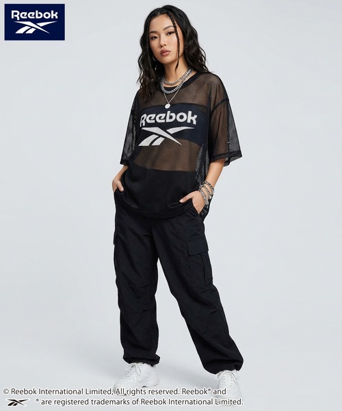Reebok(リーボック)の「【karlas別注】Reebok リーボック メッシュTシャツ 半袖 ロゴT(Tシャツ/カットソー・レディース・ブラック/グレー/ネイビー・M/L/LL)」の9枚目の写真