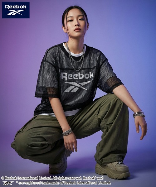 Reebok(リーボック)の「【karlas別注】Reebok リーボック メッシュTシャツ 半袖 ロゴT(Tシャツ/カットソー・レディース・ブラック/グレー/ネイビー・M/L/LL)」の8枚目の写真