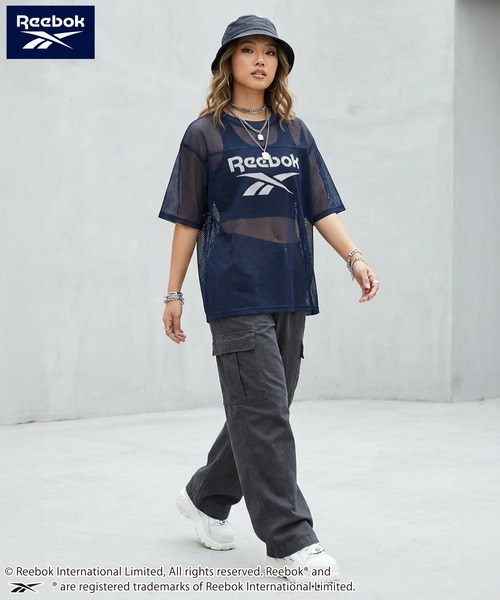 Reebok(リーボック)の「【karlas別注】Reebok リーボック メッシュTシャツ 半袖 ロゴT(Tシャツ/カットソー・レディース・ブラック/グレー/ネイビー・M/L/LL)」の4枚目の写真