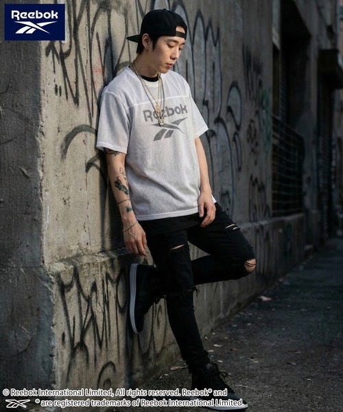 Reebok(リーボック)の「【karlas別注】Reebok リーボック メッシュTシャツ 半袖 ロゴT(Tシャツ/カットソー・レディース・ブラック/グレー/ネイビー・M/L/LL)」の5枚目の写真