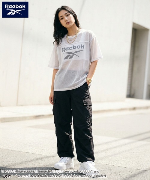 Reebok(リーボック)の「【karlas別注】Reebok リーボック メッシュTシャツ 半袖 ロゴT(Tシャツ/カットソー・レディース・ブラック/グレー/ネイビー・M/L/LL)」の6枚目の写真
