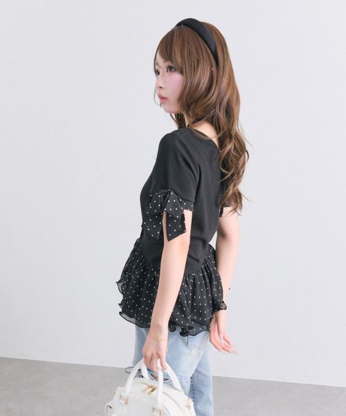 OLIVE des OLIVE(オリーブデオリーブ)の「ペプラムトップス(Tシャツ/カットソー・レディース・オフホワイト/トップグレー/ブラック・FREE)」の17枚目の写真