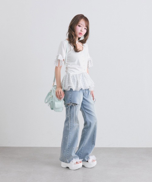 OLIVE des OLIVE(オリーブデオリーブ)の「ペプラムトップス(Tシャツ/カットソー・レディース・オフホワイト/トップグレー/ブラック・FREE)」の22枚目の写真