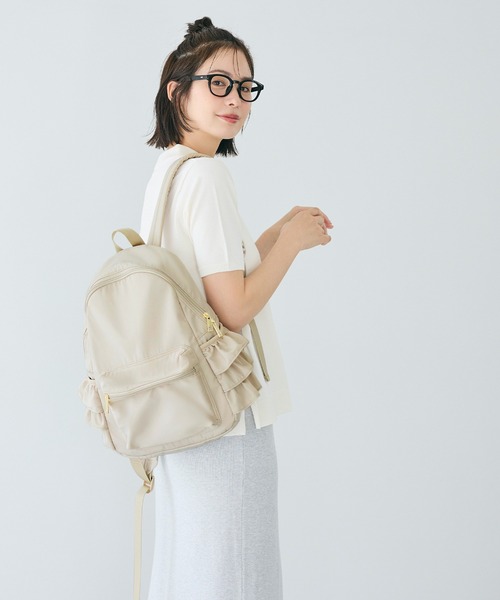 coca（coca）（コカ）の「フリルリュック（バックパック/リュック・レディース・ブラック/グレイッシュベージュ・ONE SIZE）」の8枚目の写真