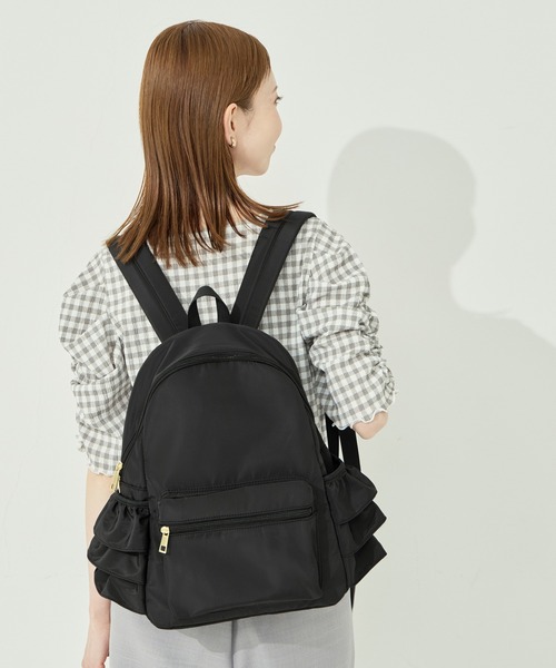 coca（coca）（コカ）の「フリルリュック（バックパック/リュック・レディース・ブラック/グレイッシュベージュ・ONE SIZE）」の10枚目の写真
