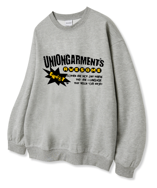 Union Garments(ユニオンガーメンツ)の「イレディア 裏毛 スウェットシャツ グレー(スウェット・レディース・その他・L/XL/XXL)」の1枚目の写真