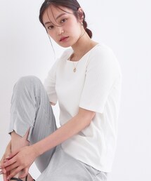 OPAQUE.CLIP | ベーシックリブボートネックカットソー【洗濯機OK】(Tシャツ/カットソー)