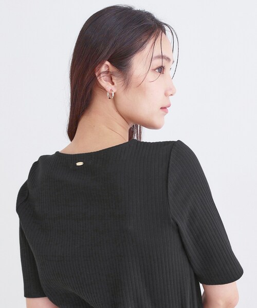 OPAQUE.CLIP(オペークドットクリップ)の「ベーシックリブボートネックカットソー【洗濯機OK】(Tシャツ/カットソー・レディース・ホワイト/ブラック/ホワイト系3/ナチュラル・36/38/40/42)」の8枚目の写真