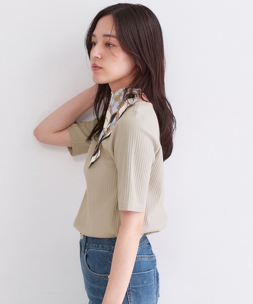 OPAQUE.CLIP(オペークドットクリップ)の「ベーシックリブボートネックカットソー【洗濯機OK】(Tシャツ/カットソー・レディース・ホワイト/ブラック/ホワイト系3/ナチュラル・36/38/40/42)」の12枚目の写真
