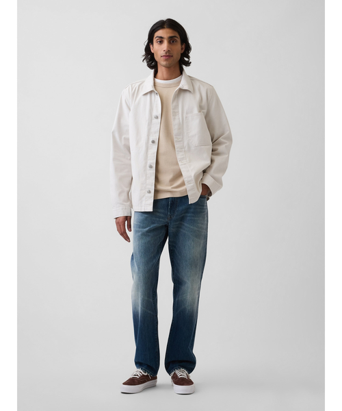 GAP(ギャップ)の「キャンバス リラックスフィット シャケット(デニムジャケット・メンズ・オフホワイト・S/L/XL/XS/M)」の2枚目の写真