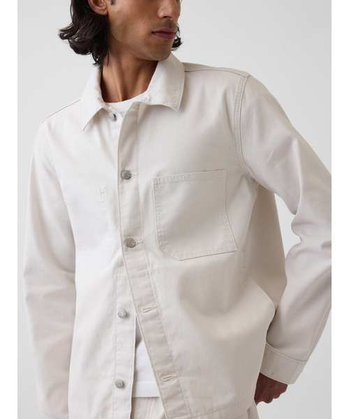 GAP(ギャップ)の「キャンバス リラックスフィット シャケット(デニムジャケット・メンズ・オフホワイト・S/L/XL/XS/M)」の4枚目の写真