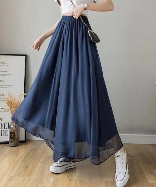 SallyLunn(サリーラン)の「エアリーシフォンワイドパンツ(その他パンツ・レディース・ネイビー/ブラック/ホワイト・LARGE/MEDIUM)」の3枚目の写真