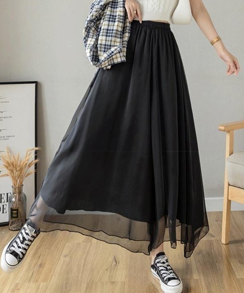 SallyLunn(サリーラン)の「エアリーシフォンワイドパンツ(その他パンツ・レディース・ネイビー/ブラック/ホワイト・LARGE/MEDIUM)」の1枚目の写真