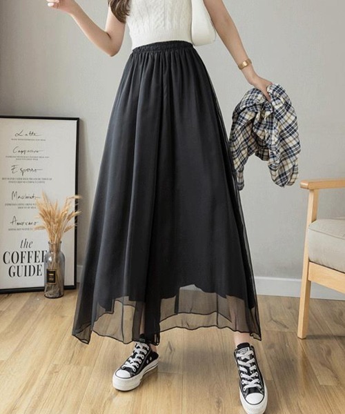 SallyLunn(サリーラン)の「エアリーシフォンワイドパンツ(その他パンツ・レディース・ネイビー/ブラック/ホワイト・LARGE/MEDIUM)」の4枚目の写真