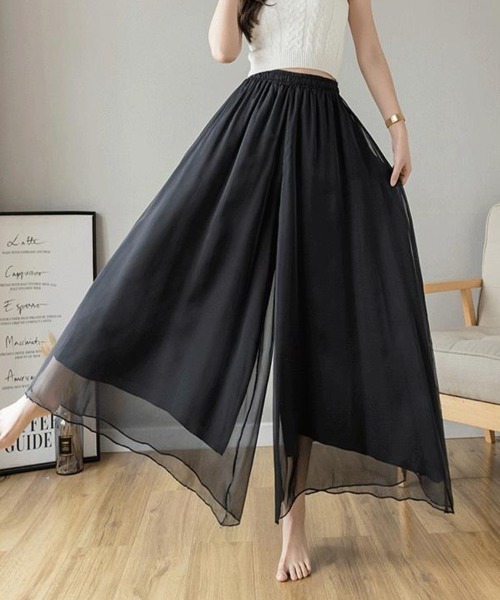 SallyLunn(サリーラン)の「エアリーシフォンワイドパンツ(その他パンツ・レディース・ネイビー/ブラック/ホワイト・LARGE/MEDIUM)」の7枚目の写真