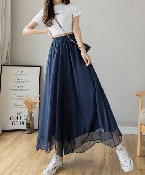 SallyLunn(サリーラン)の「エアリーシフォンワイドパンツ(その他パンツ・レディース・ネイビー/ブラック/ホワイト・LARGE/MEDIUM)」の10枚目の写真
