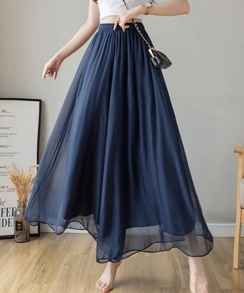 SallyLunn(サリーラン)の「エアリーシフォンワイドパンツ(その他パンツ・レディース・ネイビー/ブラック/ホワイト・LARGE/MEDIUM)」の14枚目の写真