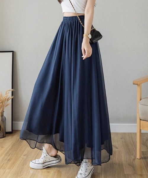SallyLunn(サリーラン)の「エアリーシフォンワイドパンツ(その他パンツ・レディース・ネイビー/ブラック/ホワイト・LARGE/MEDIUM)」の15枚目の写真