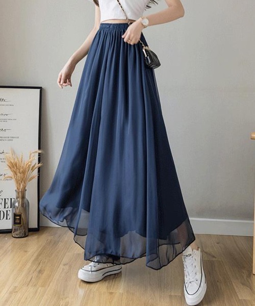 SallyLunn(サリーラン)の「エアリーシフォンワイドパンツ(その他パンツ・レディース・ネイビー/ブラック/ホワイト・LARGE/MEDIUM)」の16枚目の写真