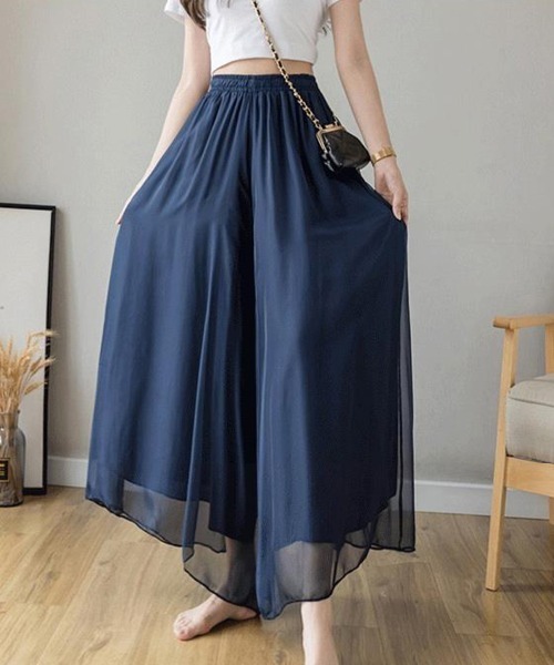 SallyLunn(サリーラン)の「エアリーシフォンワイドパンツ(その他パンツ・レディース・ネイビー/ブラック/ホワイト・LARGE/MEDIUM)」の17枚目の写真