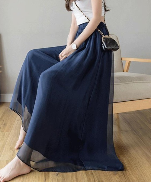 SallyLunn(サリーラン)の「エアリーシフォンワイドパンツ(その他パンツ・レディース・ネイビー/ブラック/ホワイト・LARGE/MEDIUM)」の18枚目の写真