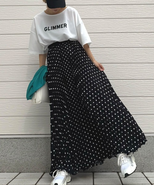 Q（キュー）の「ドットプリーツスカート（スカート・レディース・ブラック/アイボリー・MEDIUM）」の12枚目の写真