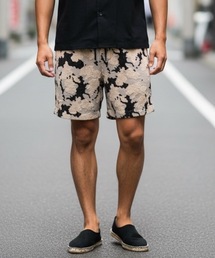OAS（オーエーエス）の「TERRY SHORTS/OAS / マーブル総柄テリーショーツ ベージュ×ブラック  ショートパンツ スイムショーツ リゾート ストリート 夏（水着）」