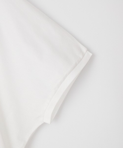 mizuiroind（ミズイロインド）の「[mizuiro ind/ミズイロインド] メッシュミックス ワイドTシャツ（Tシャツ/カットソー・レディース・ブラック/オフホワイト/ダークグレー・F）」の6枚目の写真