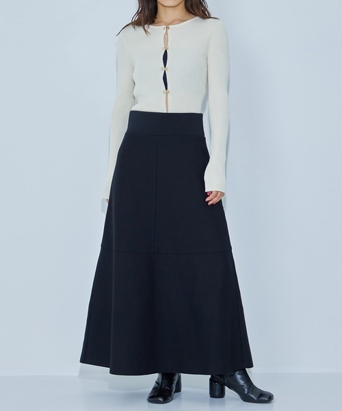 WRAPINKNOT(ラッピンノット)の「EX.HIGH WAIST KNIT SKIRT(スカート・レディース・ブラック/アイボリー・1/0)」の15枚目の写真