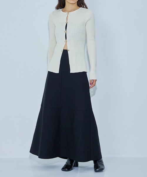 WRAPINKNOT(ラッピンノット)の「EX.HIGH WAIST KNIT SKIRT(スカート・レディース・ブラック/アイボリー・1/0)」の16枚目の写真