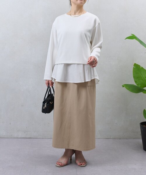 Jena espace merveilleux(ジェナ エスパスメルヴェイユ)の「バックファスナーレイヤードカットソー(Tシャツ/カットソー・レディース・オフホワイト/ブラック/ライトグレー・FREE)」の5枚目の写真