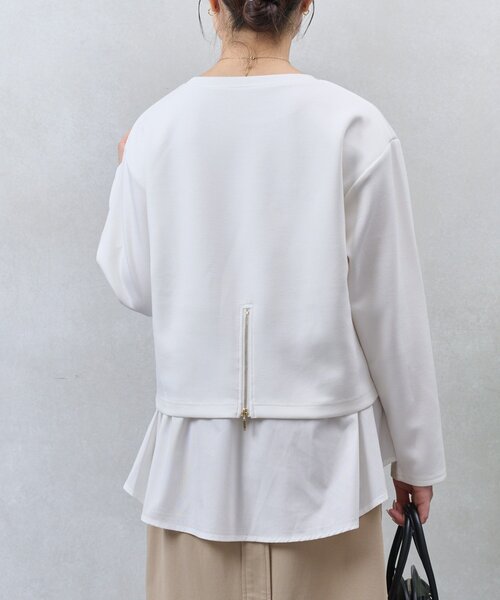 Jena espace merveilleux(ジェナ エスパスメルヴェイユ)の「バックファスナーレイヤードカットソー(Tシャツ/カットソー・レディース・オフホワイト/ブラック/ライトグレー・FREE)」の10枚目の写真