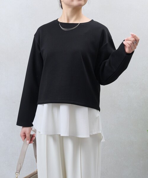 Jena espace merveilleux(ジェナ エスパスメルヴェイユ)の「バックファスナーレイヤードカットソー(Tシャツ/カットソー・レディース・オフホワイト/ブラック/ライトグレー・FREE)」の12枚目の写真