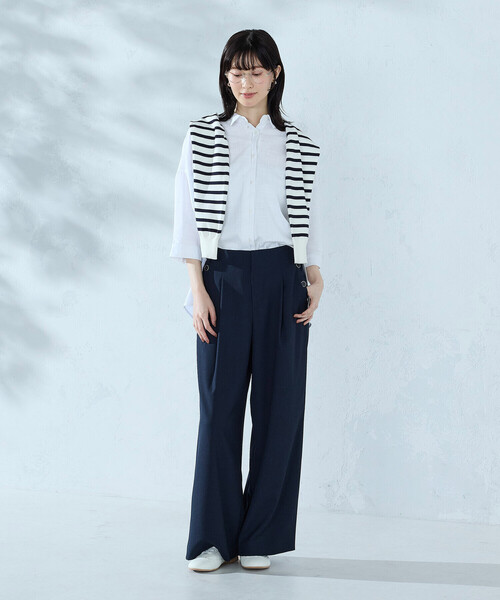 COMME CA ISM(コムサイズム)の「麻調ストレッチ マリンパンツ(その他パンツ・レディース・ネイビー/ベージュ/ブラウン・SMALL/MEDIUM/LARGE)」の7枚目の写真