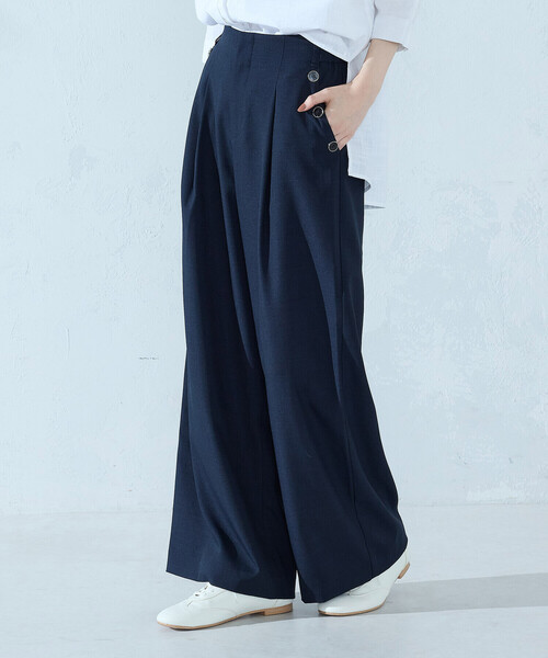 COMME CA ISM(コムサイズム)の「麻調ストレッチ マリンパンツ(その他パンツ・レディース・ネイビー/ベージュ/ブラウン・SMALL/MEDIUM/LARGE)」の4枚目の写真